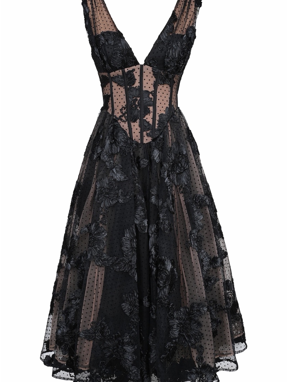 House of CB Black Lace Corset Midi Dress - Picture 4 of 15